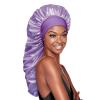 Red by Kiss Glitter Braid Bonnet Wide Edge Breathable Hair Bonnet, Sleeping Cap for Curly Natural Long Hair, 24″ Super Long Braids Bonnet for Women(Purple Pearl)