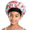 Red by Kiss Kids Satin Bonnet Sleep Cap Reversible Hair Bonnet for Boys and Girls Sleeping Night Silk Sleep Cap (Heart) Multi Color(Heart)