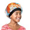 Red by Kiss Kids Satin Bonnet with Wide Band, Sleep Cap for Kids, Bonnet for Boys and girls (Orange/Blue)(Orange/Blue)