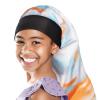 Red by Kiss Kids Satin Braid Bonnet, Comfy Wide Band for Long Hair, Long Braids (Black)(Tie Dye Orange/Blue)