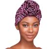 Red by Kiss Pre-Tied Top Turban Top Knot Turban Ultra Stretchy Headwrap Pre-Tied Bonnet Beanie Cap(Pink Leopard)