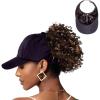 Red by Kiss Satin-Lined Backless Baseball Cap, Comfortable Fit Adjustable Hat for Ponytail Designs Fashion(Black)