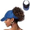 Red by Kiss Satin-Lined Backless Baseball Cap, Comfortable Fit Adjustable Hat for Ponytail Designs Fashion(Denim)