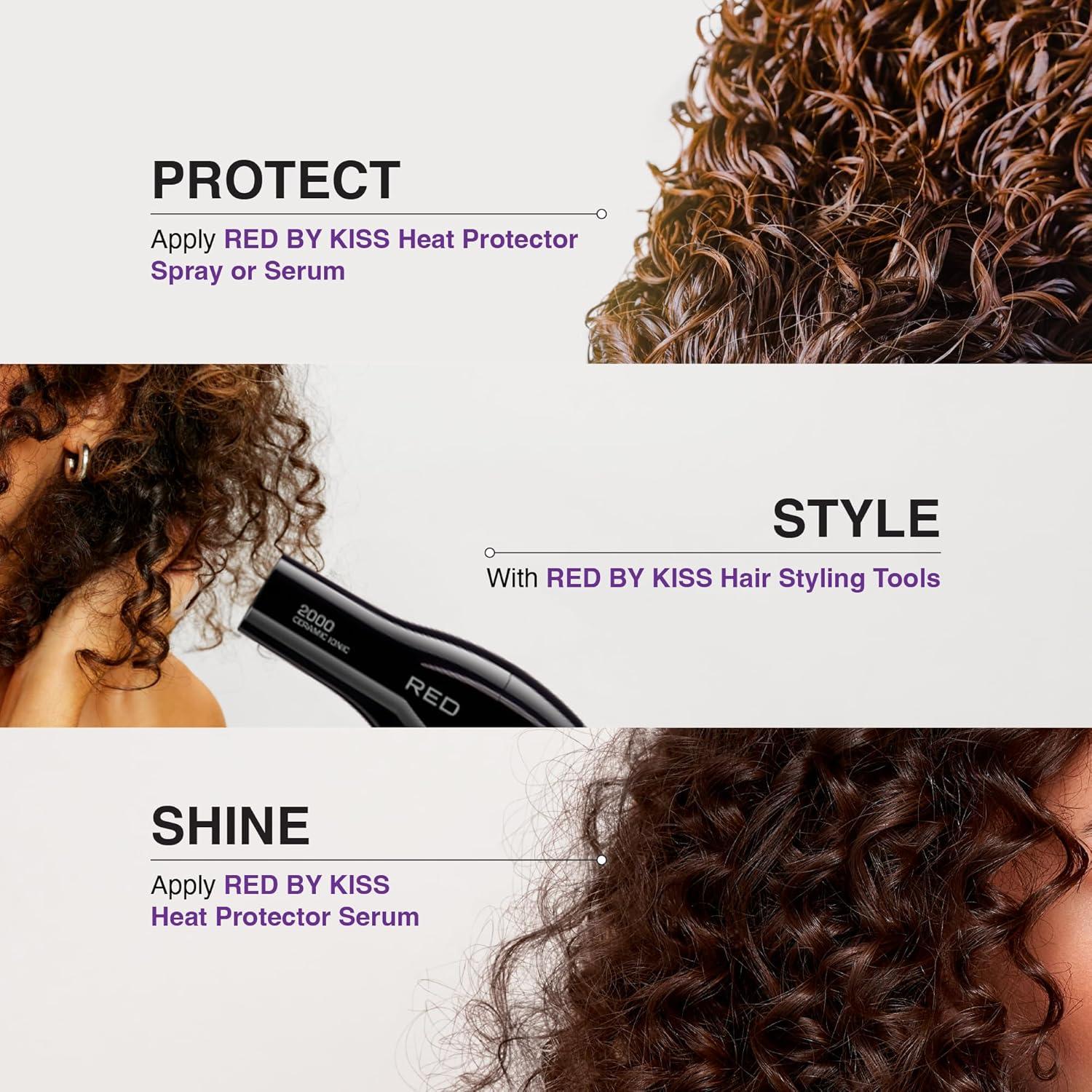 image1875W Ceramic Styler Hair Dryer ampamp Red by Kiss Ultra Keratin Heat Protector Spray