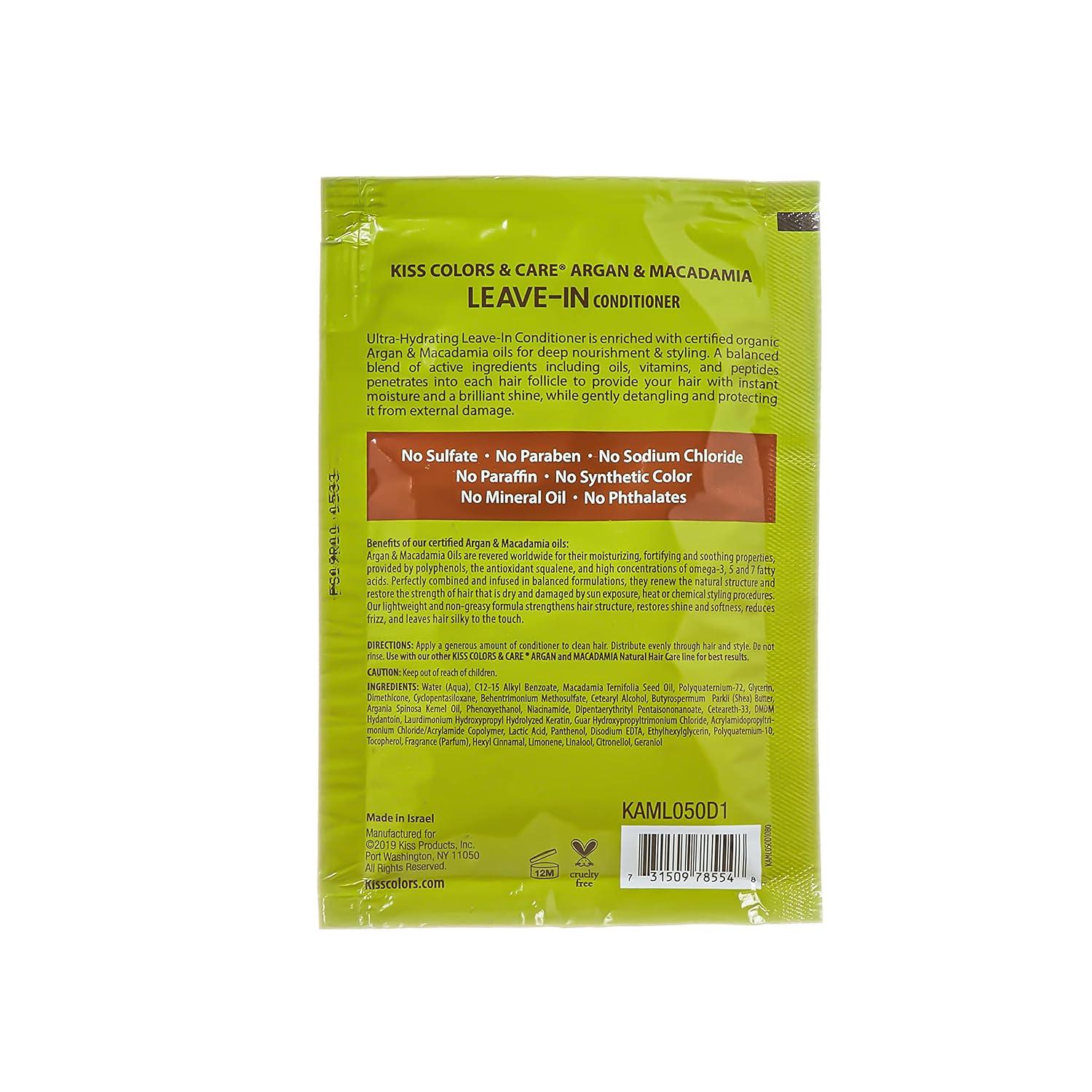 imageKISS Color ampamp Care Argan ampamp Macadamia For Dry and Damaged Natural Hair 3 Pack LeaveIn Conditioner Bundle