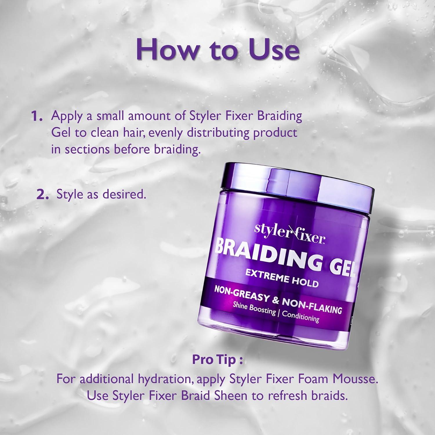 imageRed by Kiss Braiding Gel Extreme Hold Styler Fixer for Box Braids ampamp Cornrows Hydrating Conditioning LongLasting Frizz Control 4C Moisturizing Nourishing High Shine 1 fl ozStrawberry Acai