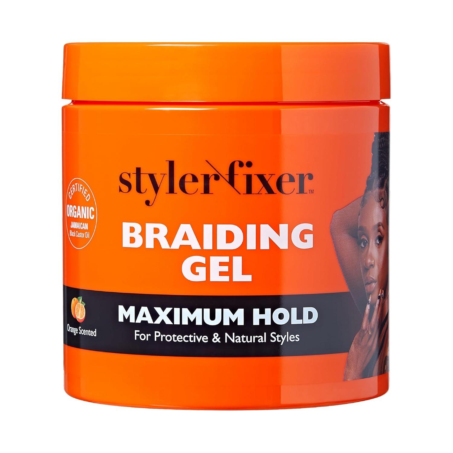 imageRed by Kiss Braiding Gel Extreme Hold Styler Fixer for Box Braids ampamp Cornrows Hydrating Conditioning LongLasting Frizz Control 4C Moisturizing Nourishing High Shine 1 fl ozOrange