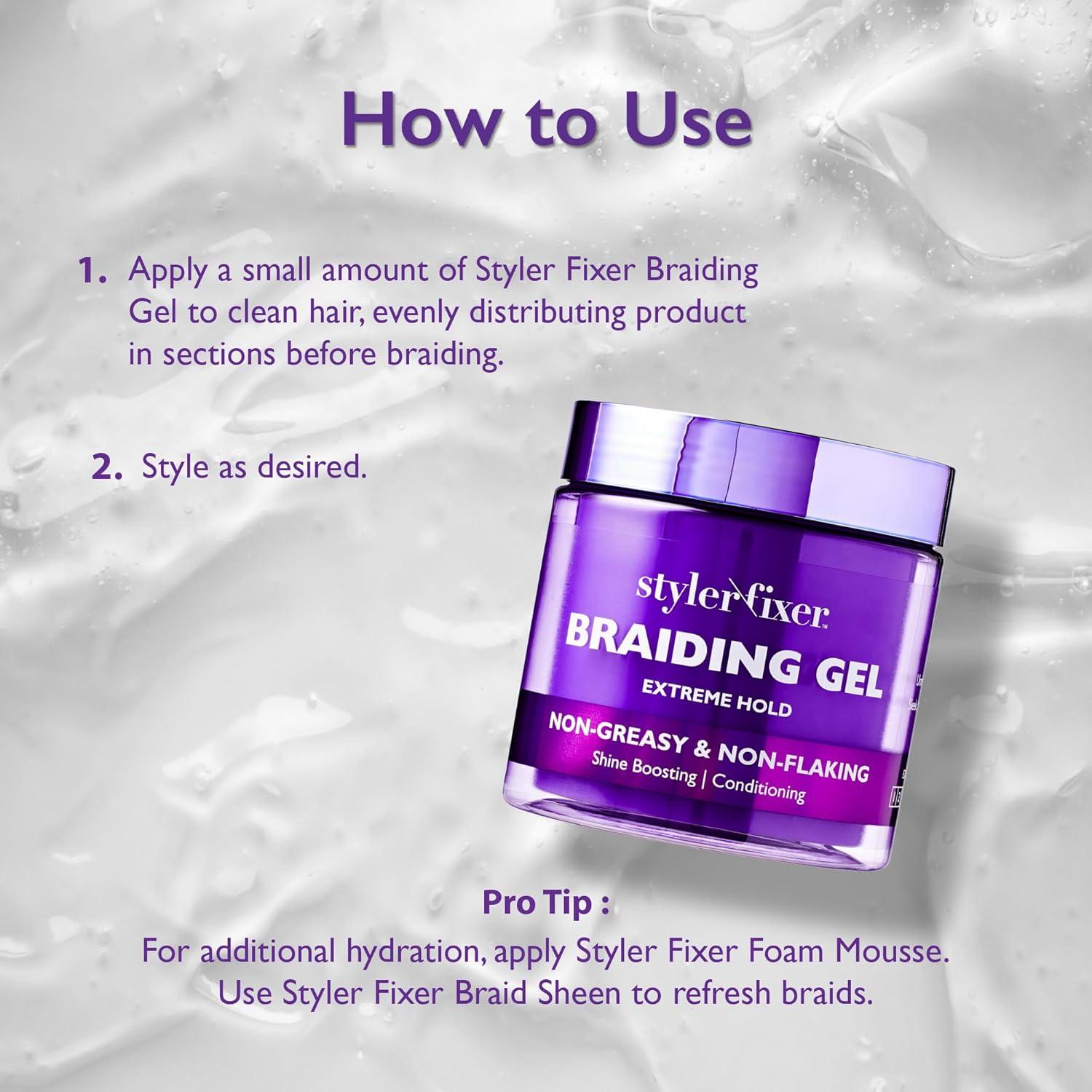 imageRed by Kiss Braiding Gel Extreme Hold Styler Fixer for Box Braids ampamp Cornrows Hydrating Conditioning LongLasting Frizz Control 4C Moisturizing Nourishing High Shine 1 fl ozStrawberry Acai