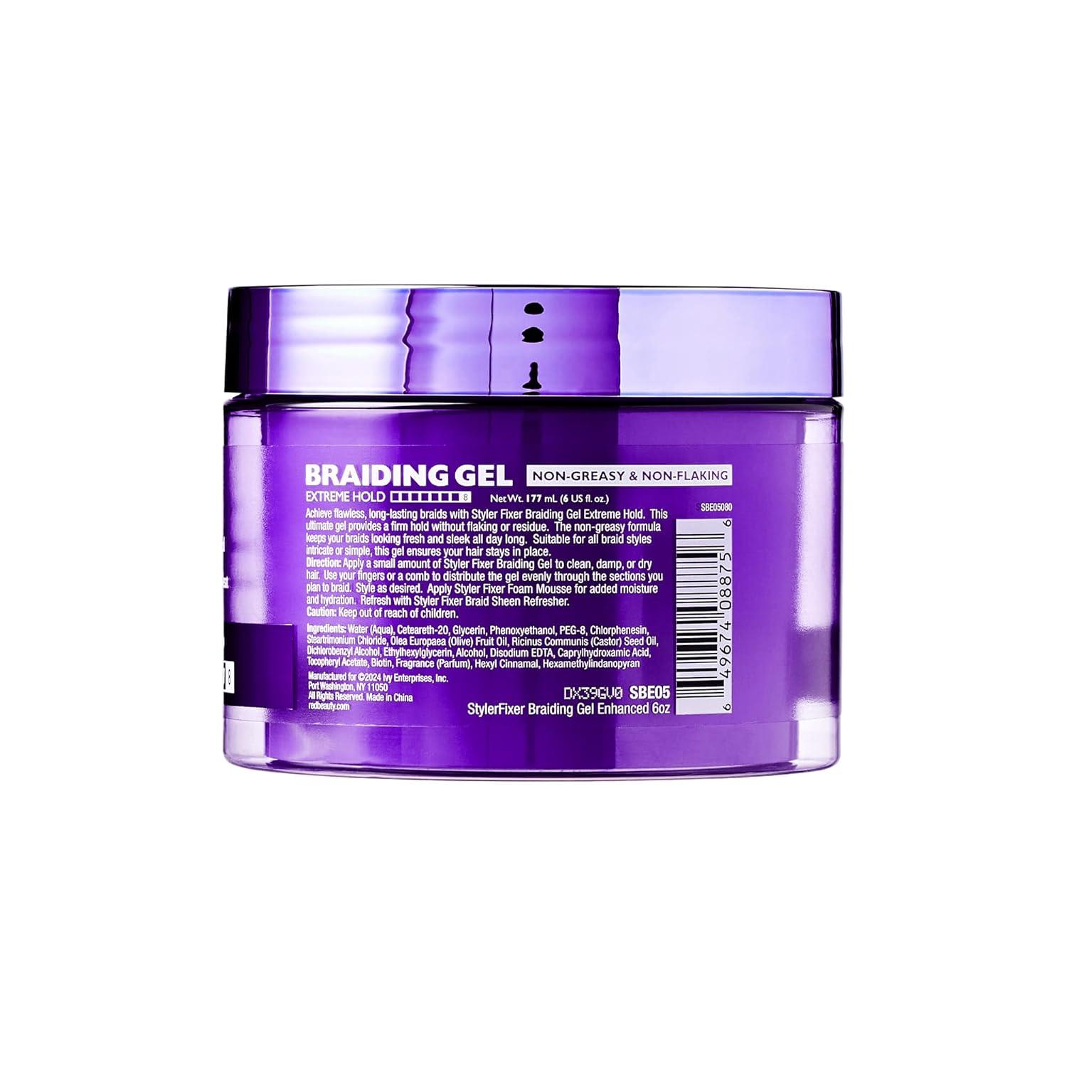 imageRed by Kiss Braiding Gel Extreme Hold Styler Fixer for Box Braids ampamp Cornrows Hydrating Conditioning LongLasting Frizz Control 4C Moisturizing Nourishing High Shine 1 fl ozStrawberry Acai