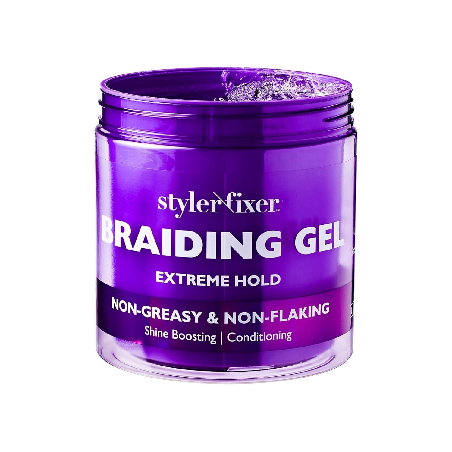 imageRed by Kiss Braiding Gel Extreme Hold Styler Fixer for Box Braids ampamp Cornrows Hydrating Conditioning LongLasting Frizz Control 4C Moisturizing Nourishing High Shine 1 fl ozStrawberry Acai