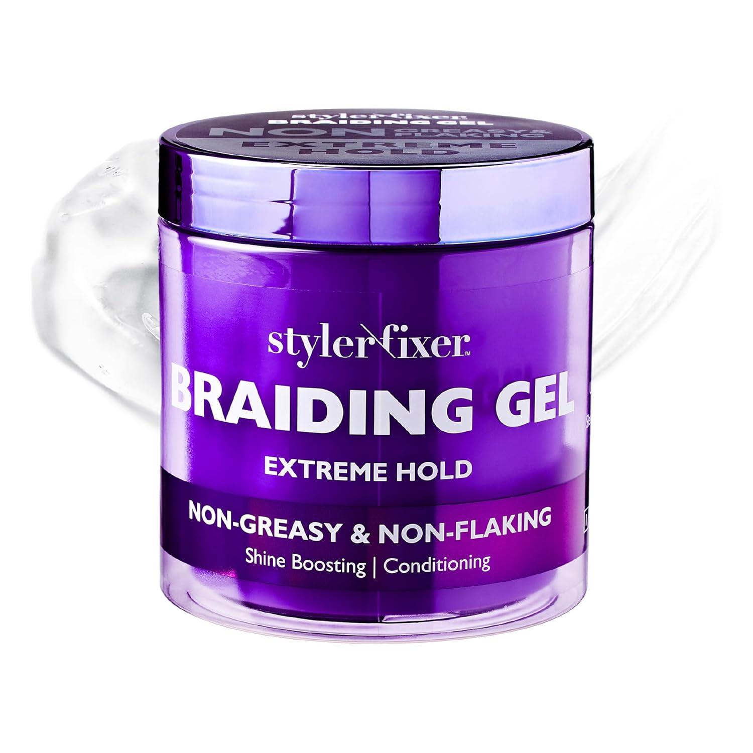 imageRed by Kiss Braiding Gel Extreme Hold Styler Fixer for Box Braids ampamp Cornrows Hydrating Conditioning LongLasting Frizz Control 4C Moisturizing Nourishing High Shine 1 fl ozStrawberry Acai