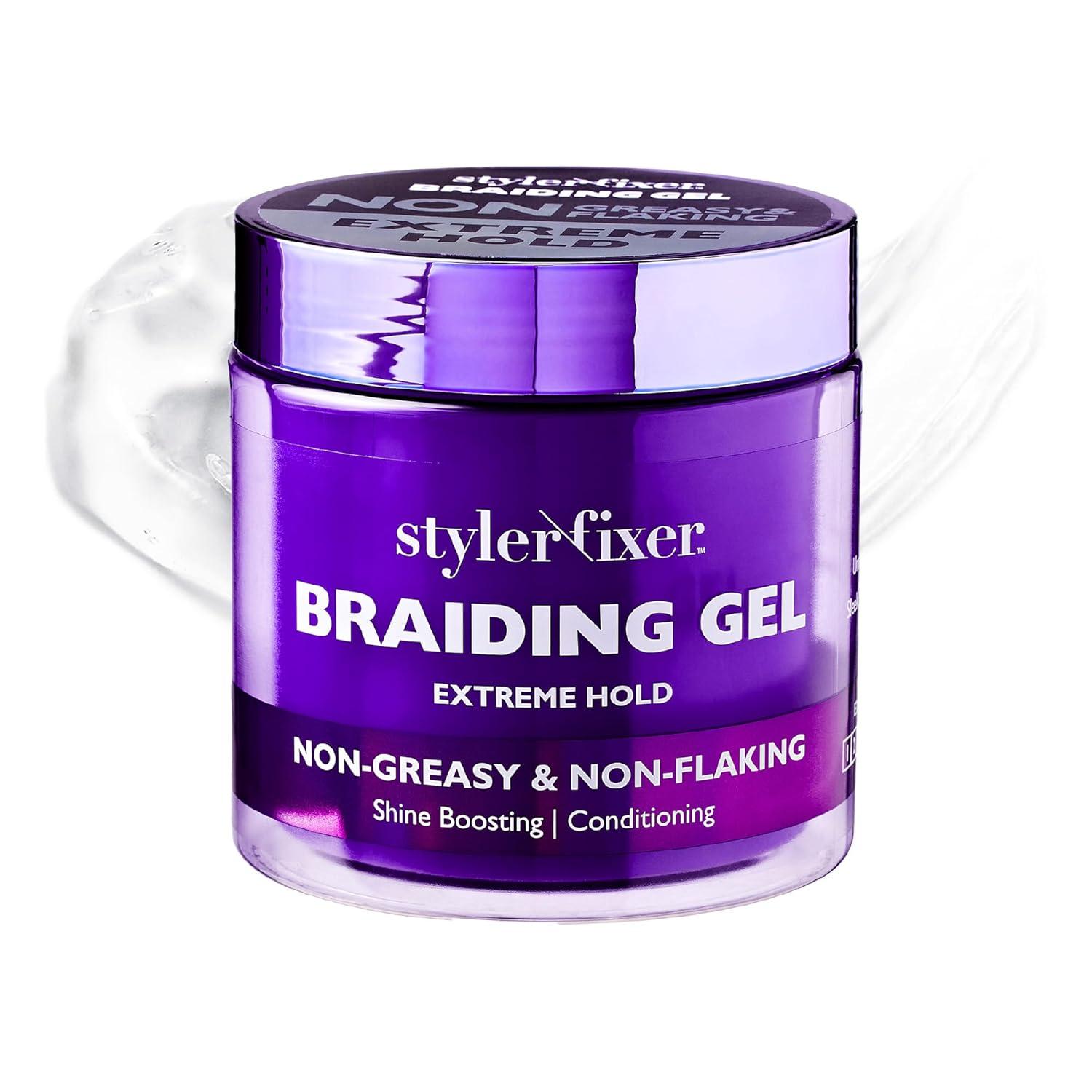 imageRed by Kiss Braiding Gel Extreme Hold Styler Fixer for Box Braids ampamp Cornrows Hydrating Conditioning LongLasting Frizz Control 4C Moisturizing Nourishing High Shine 1 fl ozStrawberry Acai