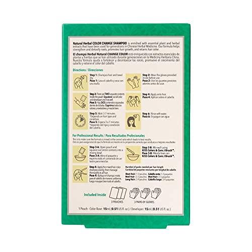 imageRed by Kiss Color Change Shampoo Permanent Hair Color with 100 Gray Coverage Quick 710 Minute Formula No Tools Needed Herbal Extracts Includes 3 Shampoo PouchesNatural Black