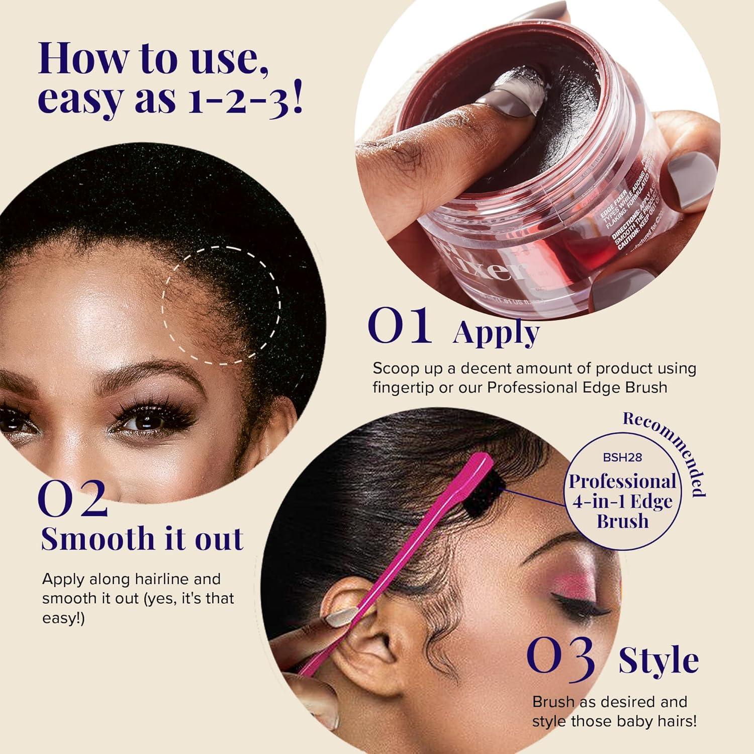 imageRed by Kiss Edge Fixer 24 Hour Maximum Hold Edge Wax No Flaking Biotin B7 Infused Hair Gel 101 flozRed Apple