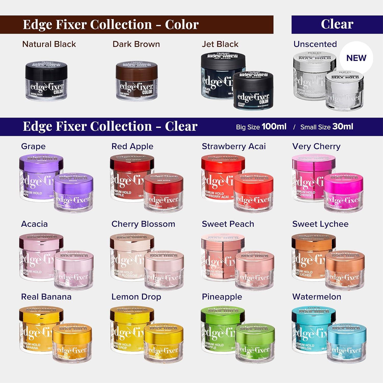 imageRed by Kiss Edge Fixer 24 Hour Maximum Hold Edge Wax No Flaking Biotin B7 Infused Hair Gel 101 flozWatermelon