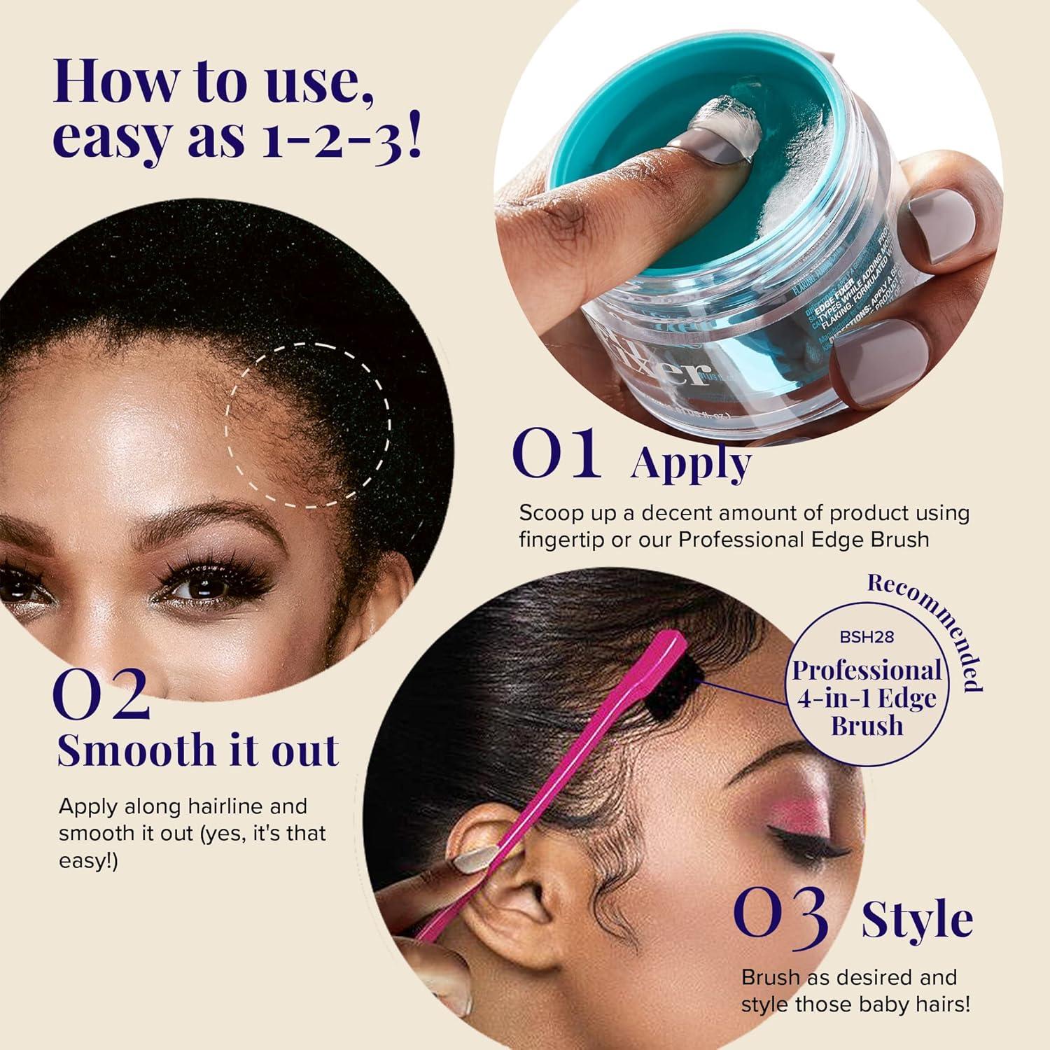 imageRed by Kiss Edge Fixer 24 Hour Maximum Hold Edge Wax No Flaking Biotin B7 Infused Hair Gel 101 flozWatermelon