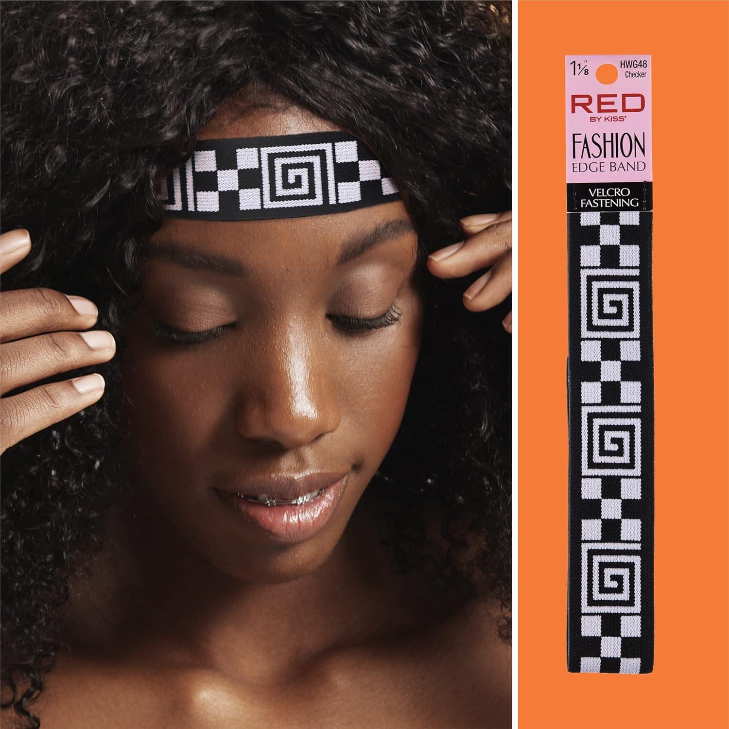 imageRed by Kiss Fashion Lace Melting Elastic Band for Wigs and Edge Laying Perfect fit during all activity Keep Baby Hairs in Place Regular 118quotChecker