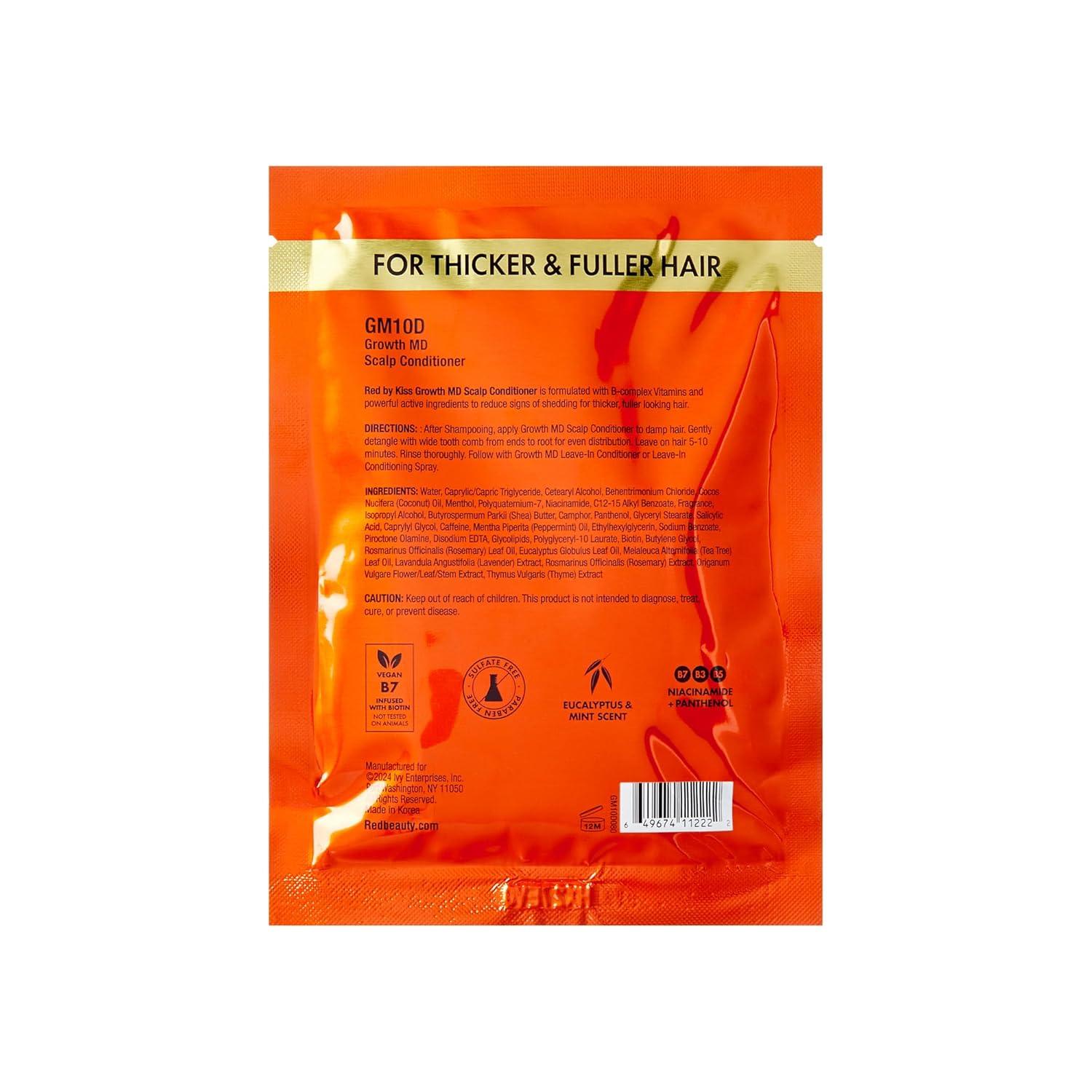 imageRed by Kiss Growth MD Scalp Conditioner 5X Menthol for Flaky Scalp Relief ampamp Thicker Fuller Hair Vitamins ampamp Biotin Infused for Strengthening ampamp Itch Relief Vegan Formula ampamp Cruelty Free 10oz175 Ounce Pack of 3