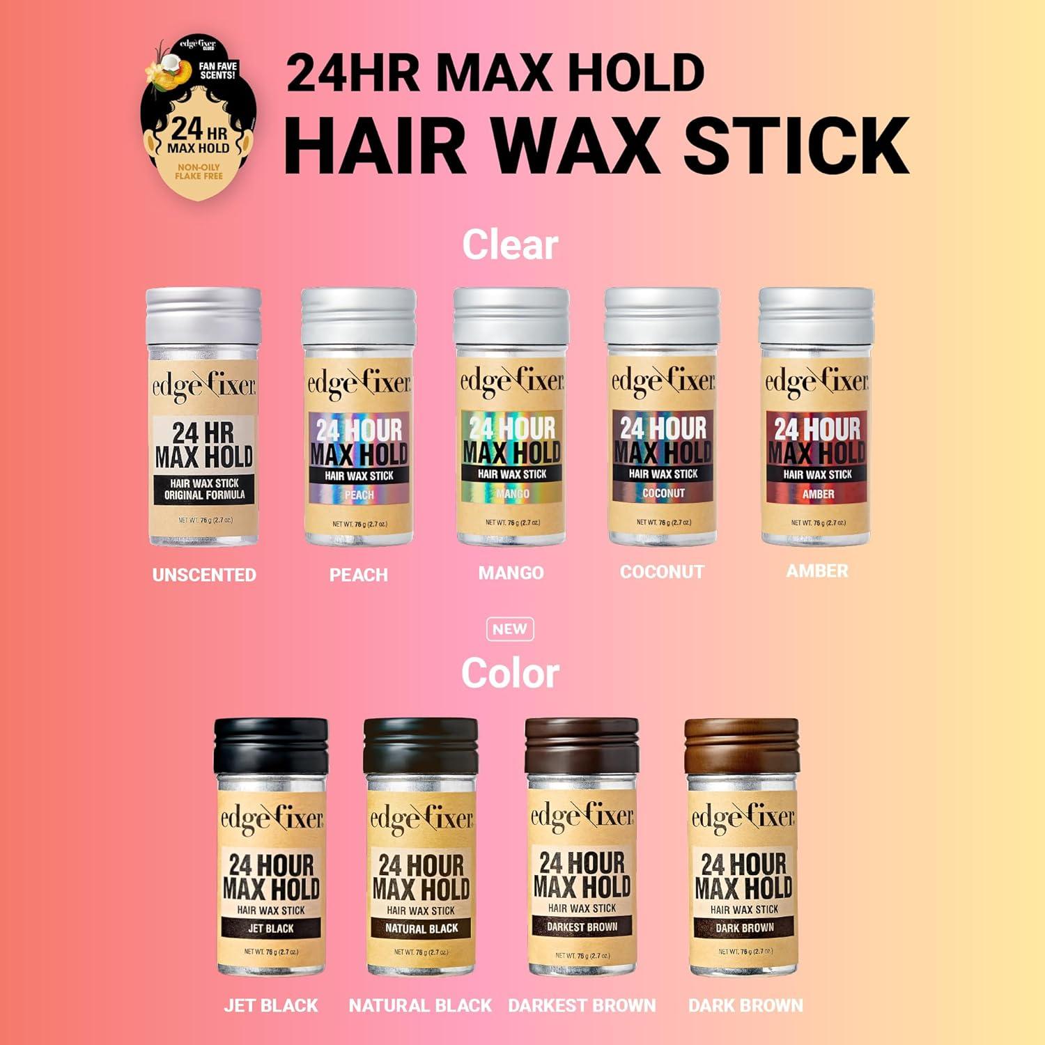 imageRed by Kiss Hair Wax Stick 24HR Max Hold Edge Fixer Edge Control Pomade NonSticky NonOily Flake Free Hair Styling Wax 27 oz UnscentedDark Brown