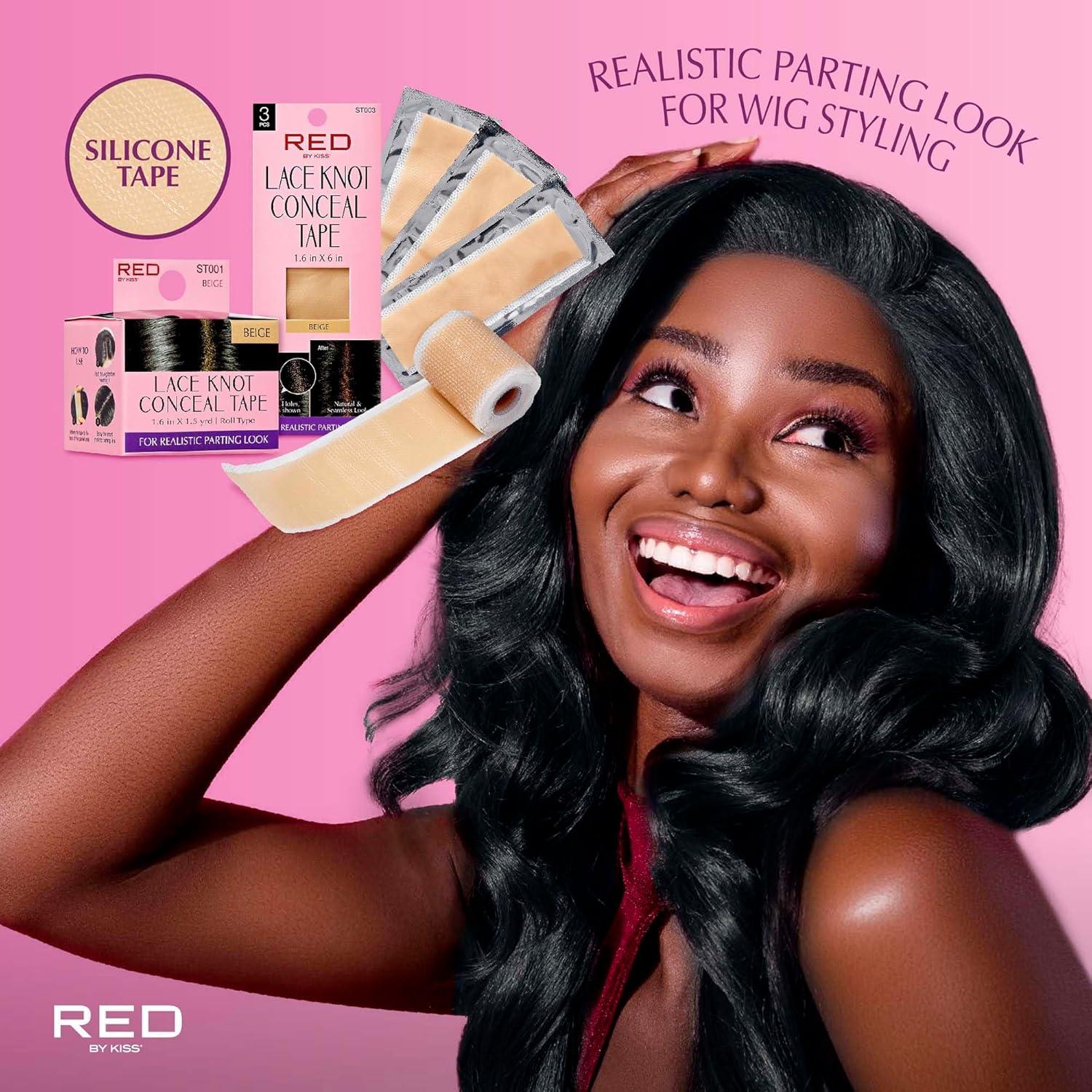 imageRed by Kiss Lace Knot Conceal Tape UltraThin ampamp SkinLike Silicone Wig Tape for Lace Wig Grids ampamp Knots Reusable ampamp SweatResistant Strong Hold Lightweight Beige RollBeige