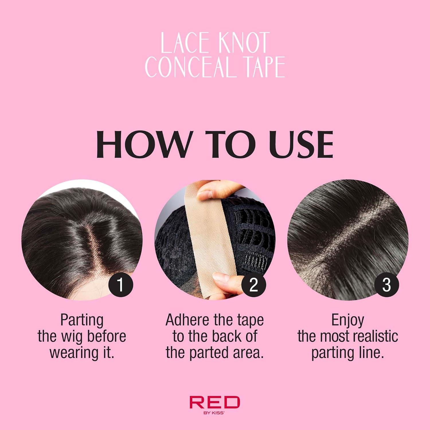 imageRed by Kiss Lace Knot Conceal Tape UltraThin ampamp SkinLike Silicone Wig Tape for Lace Wig Grids ampamp Knots Reusable ampamp SweatResistant Strong Hold Lightweight Beige RollBeige