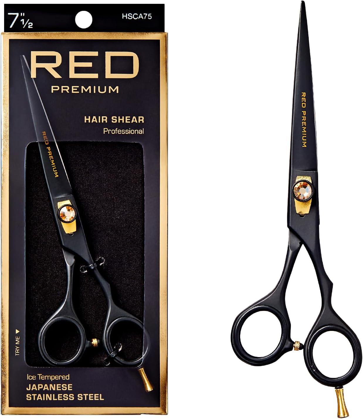 imageRed by Kiss Premium Artisan Professional Hair Shears Ice Tempered Japanese Stainless Steel Scissors Sharp Blades for Precise Cutting Ergonomic ampamp Adjustable Tension Screw Thinning 65inStraight