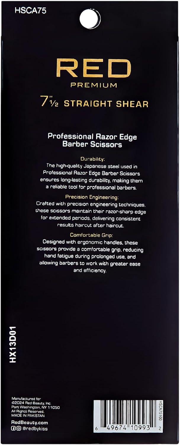imageRed by Kiss Premium Artisan Professional Hair Shears Ice Tempered Japanese Stainless Steel Scissors Sharp Blades for Precise Cutting Ergonomic ampamp Adjustable Tension Screw Thinning 65inStraight
