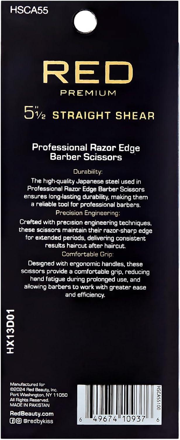 imageRed by Kiss Premium Artisan Professional Hair Shears Ice Tempered Japanese Stainless Steel Scissors Sharp Blades for Precise Cutting Ergonomic ampamp Adjustable Tension Screw Thinning 65inStraight