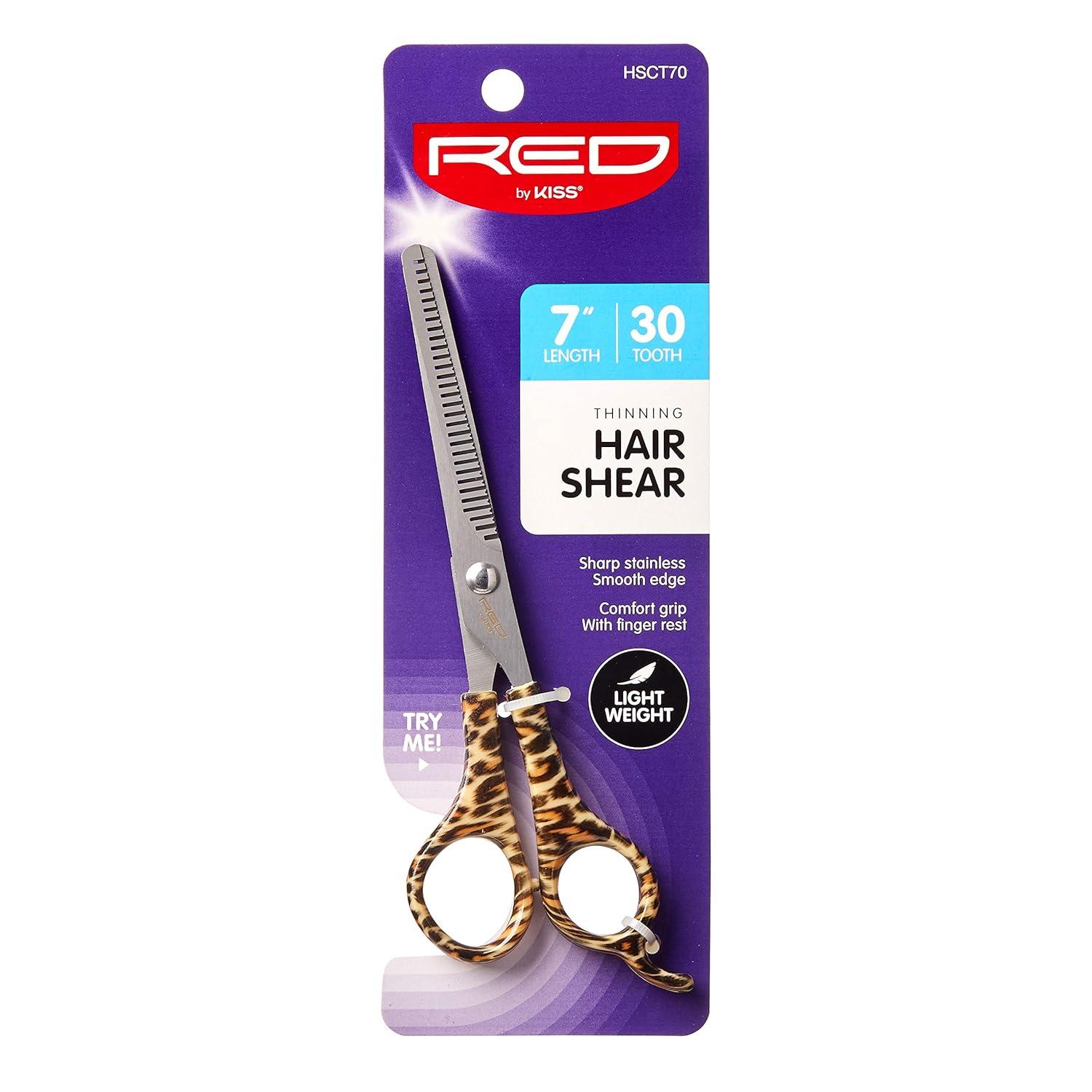imageRed by Kiss Premium Hair Shear 100 Stainless Steel Scissors Premium 65quot Razor Sharp Edge Blade Comfort Grip with Finger Rest65