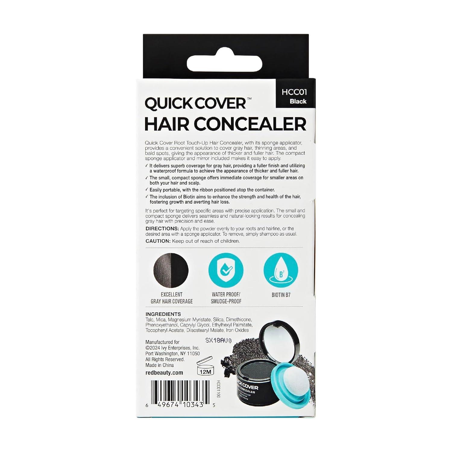 imageRed by Kiss Quick Cover Hair Concealer Temporary Root TouchUp Precision Gray Coverage Lightweight ampamp Waterproof Biotin Infused Dark BrownBlack