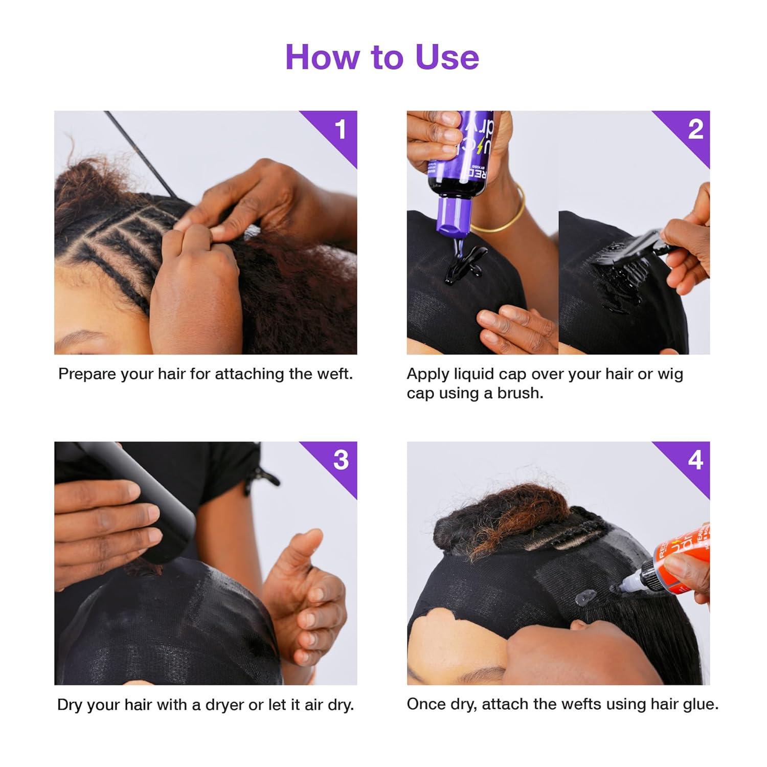 imageRed by Kiss Quick Dry Hair Protective Liquid Cap Strong Lightweight Protection from Weaves Glue Damage Fast Application Quick Drying ampamp Easy Removal Keratin ampamp Tea Tree Enriched Black 2ozBlack