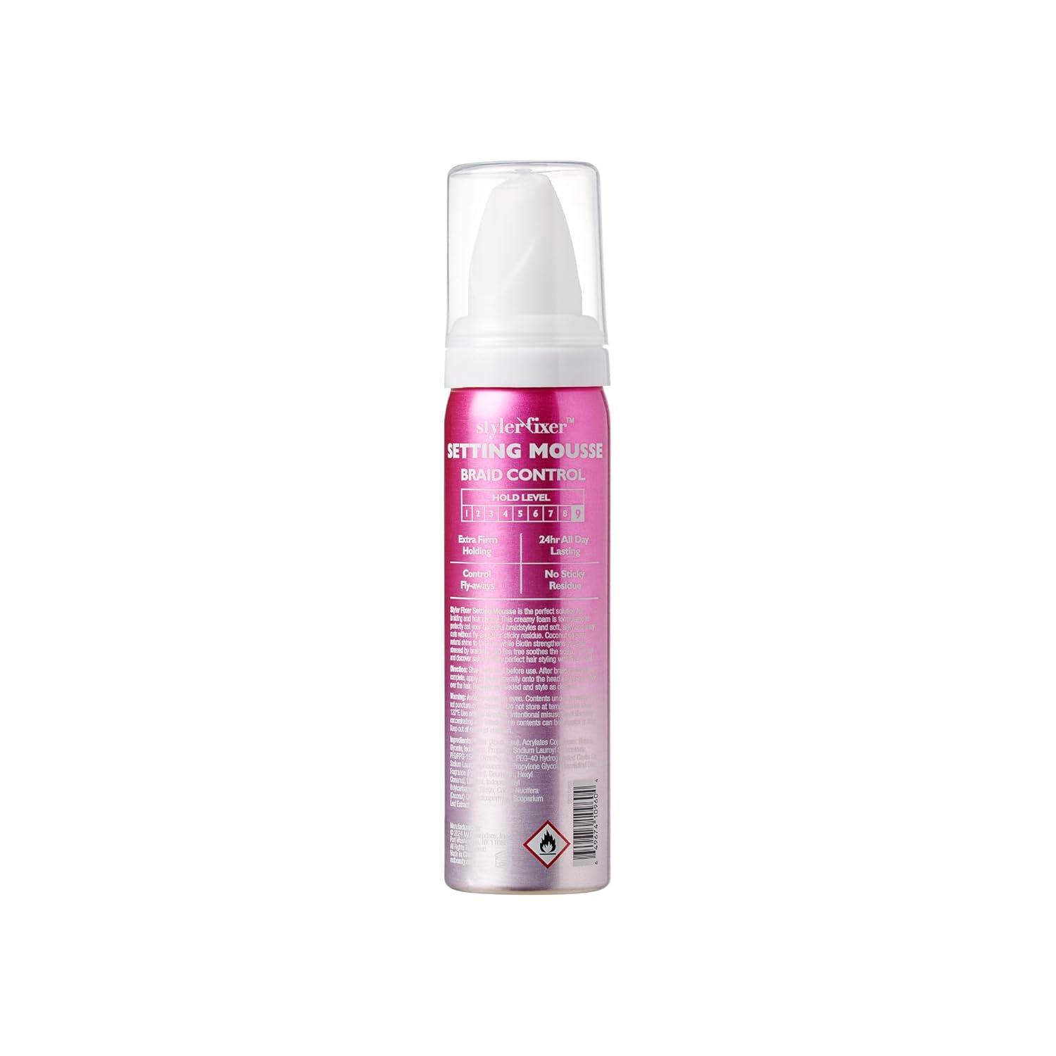 imageRed by Kiss Setting Mousse Braid Frizz Control Curl Definition Shine Maximize Volume Ultimate Hold Long Lasting Non Sticky Creamy Foam Style Perfector 12 Ounces Braid PerfectorBraid Perfector