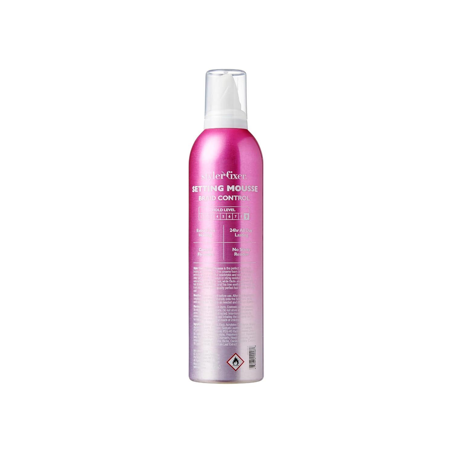 imageRed by Kiss Setting Mousse Braid Frizz Control Curl Definition Shine Maximize Volume Ultimate Hold Long Lasting Non Sticky Creamy Foam Style Perfector 12 Ounces Braid PerfectorBraid Perfector