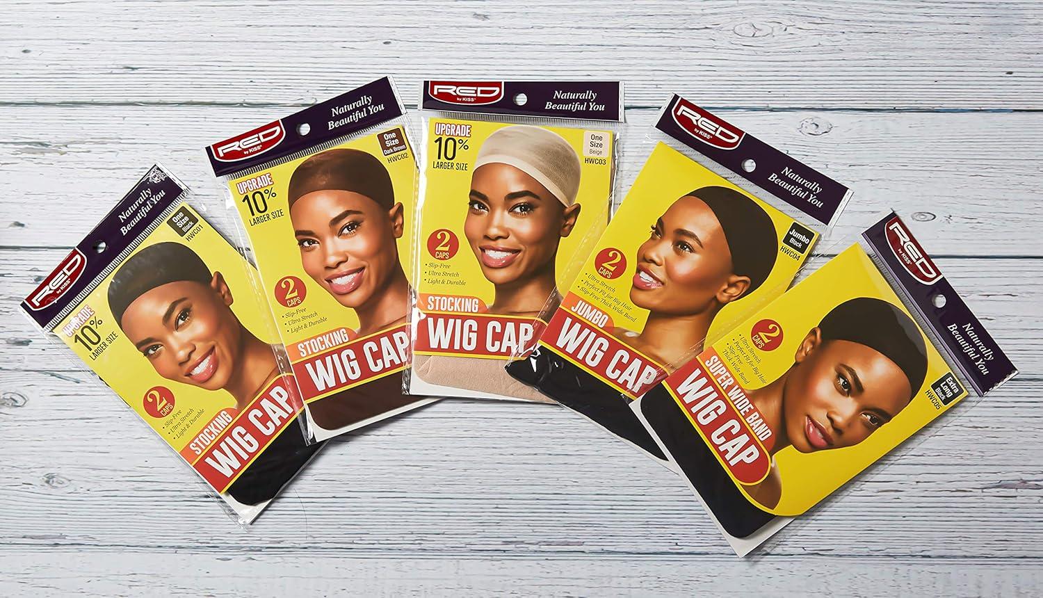 imageRed by Kiss Stocking Wig Cap One Size 3 PACK BeigeBlack