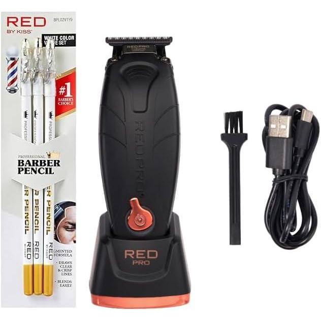 imageRED Pro Professional Cordless Hair Finishing Trimmer ampamp 3PCS Barber Pencil with Builtin Sharpener