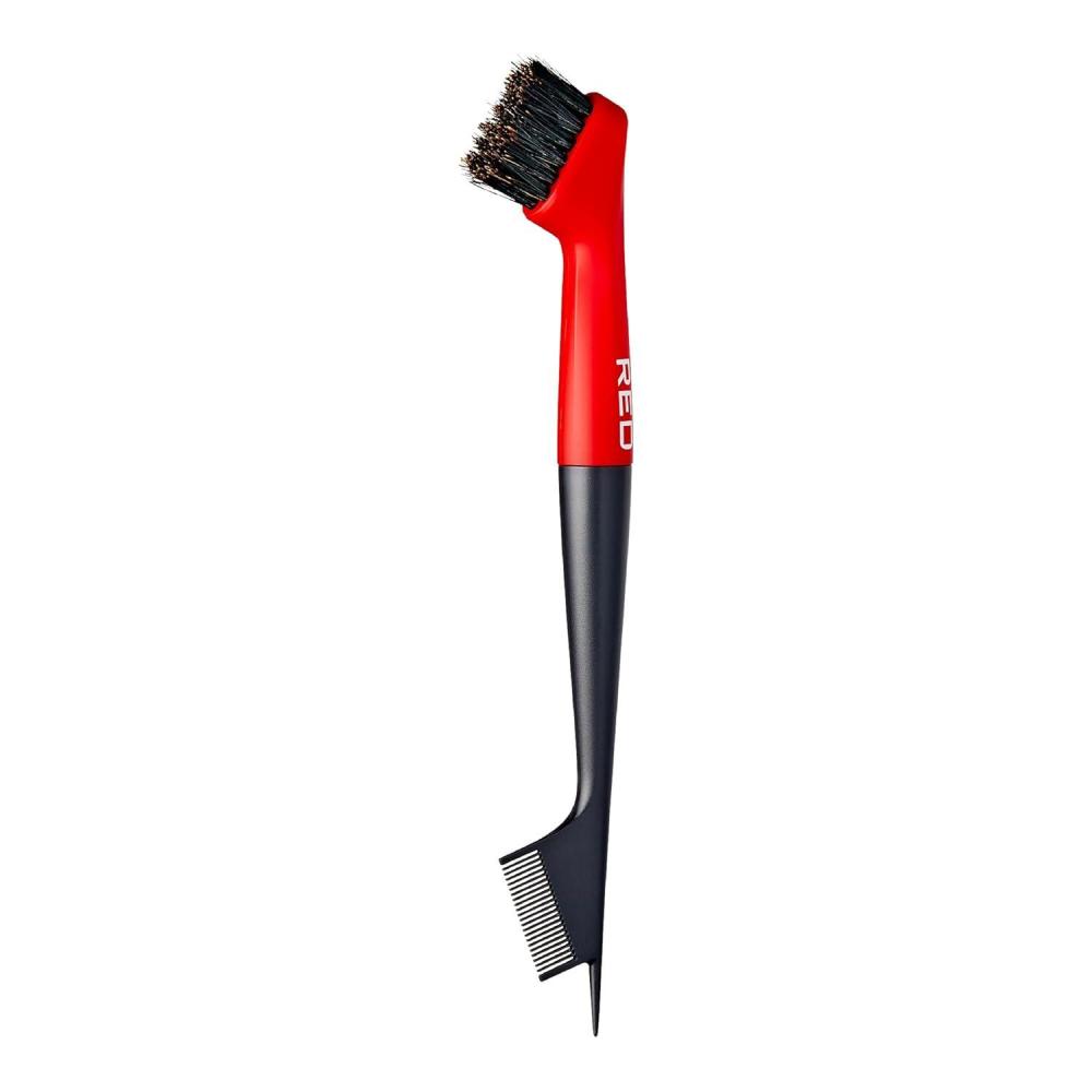 imageRED by Kiss Angled Premium 100 Boar Bristles Edge Pro Brush for Smooth Hair Styling ampamp Edge Control45 ANGLE