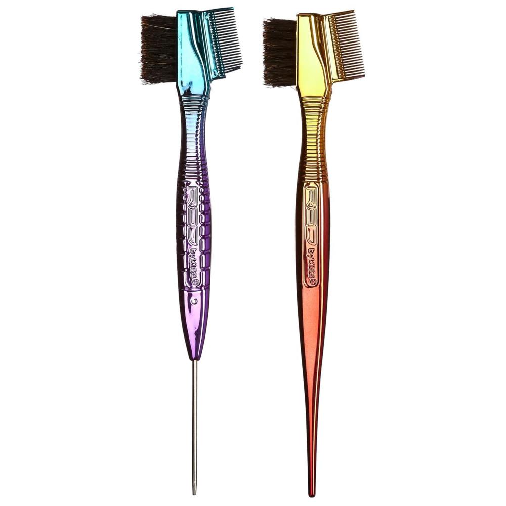 imageRED by Kiss Chrome Edge Brush Bacteria Free Sterilized Boar Bristles Hair Styling Brush CombPin TailRat Tail