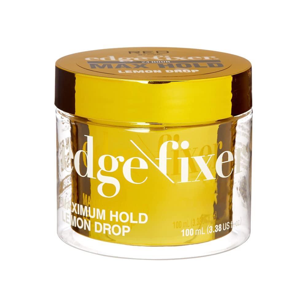 imageRED by Kiss Edge Fixer Hair Shine Gel 24 Hour Max Hold NonFlaking Biotin B7 Infused Natural Styling Professional Edge Control Wax Perfect for Braiding GrapeLemon Drop