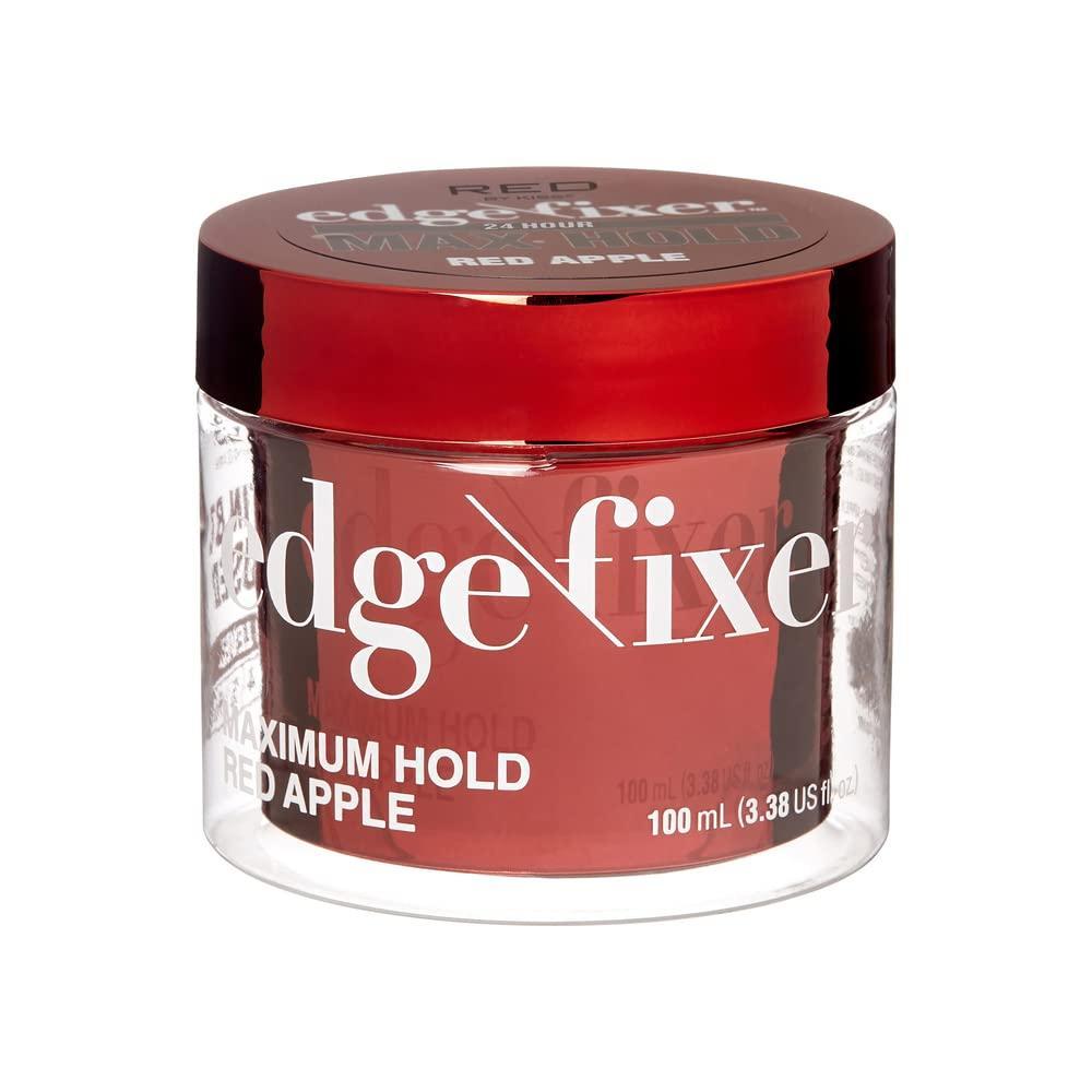imageRED by Kiss Edge Fixer Hair Shine Gel 24 Hour Max Hold NonFlaking Biotin B7 Infused Natural Styling Professional Edge Control Wax Perfect for Braiding GrapeRed Apple