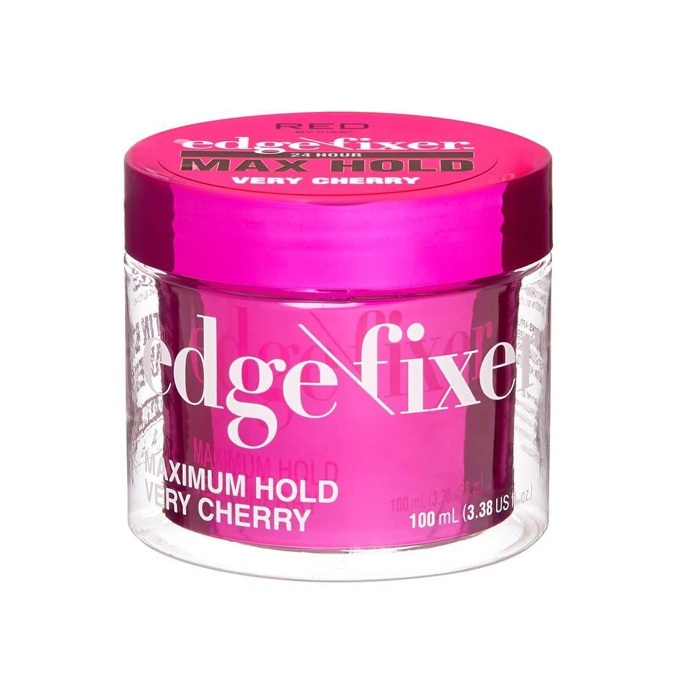 imageRED by Kiss Edge Fixer Hair Shine Gel 24 Hour Max Hold NonFlaking Biotin B7 Infused Natural Styling Professional Edge Control Wax Perfect for Braiding GrapeCherry