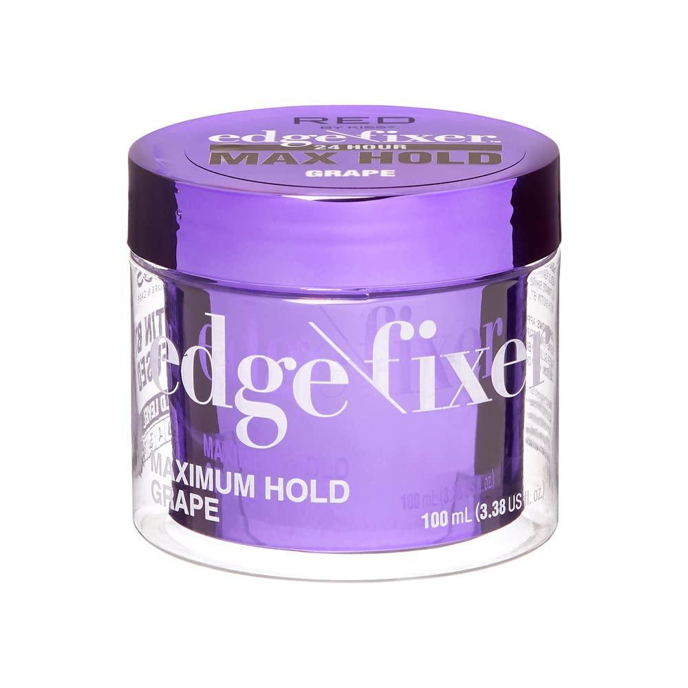 imageRED by Kiss Edge Fixer Hair Shine Gel 24 Hour Max Hold NonFlaking Biotin B7 Infused Natural Styling Professional Edge Control Wax Perfect for Braiding GrapeGrape
