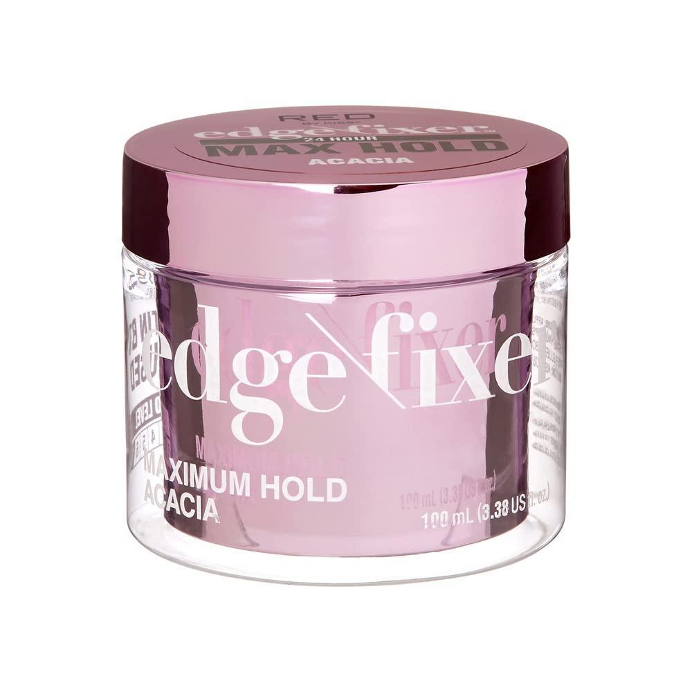 imageRED by Kiss Edge Fixer Hair Shine Gel 24 Hour Max Hold NonFlaking Biotin B7 Infused Natural Styling Professional Edge Control Wax Perfect for Braiding GrapeAcacia