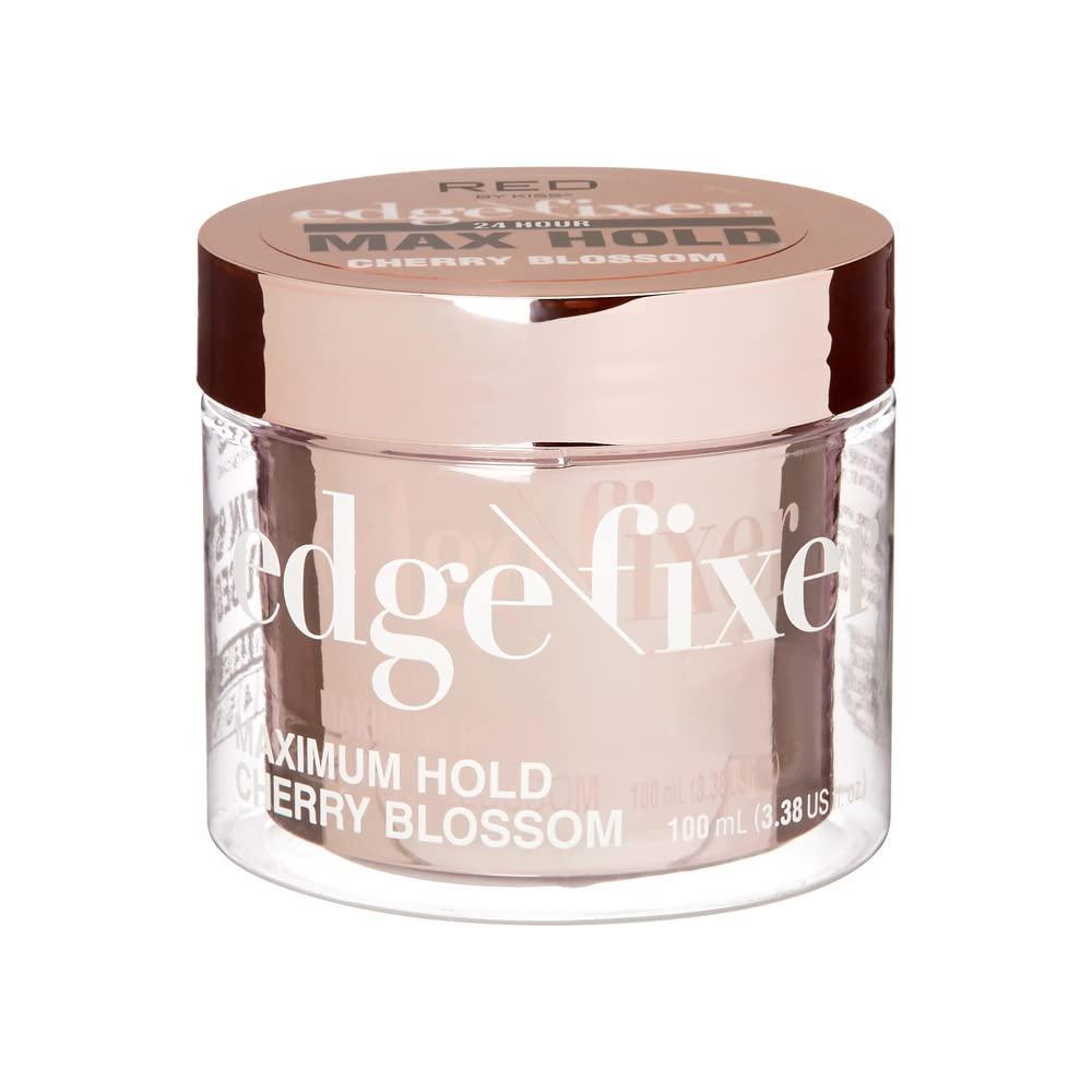 imageRED by Kiss Edge Fixer Hair Shine Gel 24 Hour Max Hold NonFlaking Biotin B7 Infused Natural Styling Professional Edge Control Wax Perfect for Braiding GrapeCherry Blossom