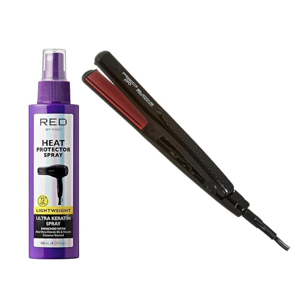 imageRed Pro 1 inch Silicone Protexion Flat Iron ampamp Heat Protector Spray