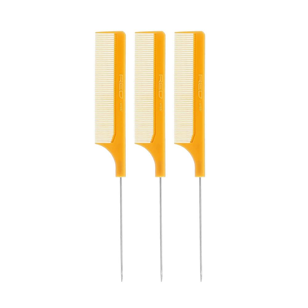 imageRed by Kiss 3 PACK Pintail Combs Reduces Frizz Heat Resistant Teasing Combs Parting Combs BoneBone