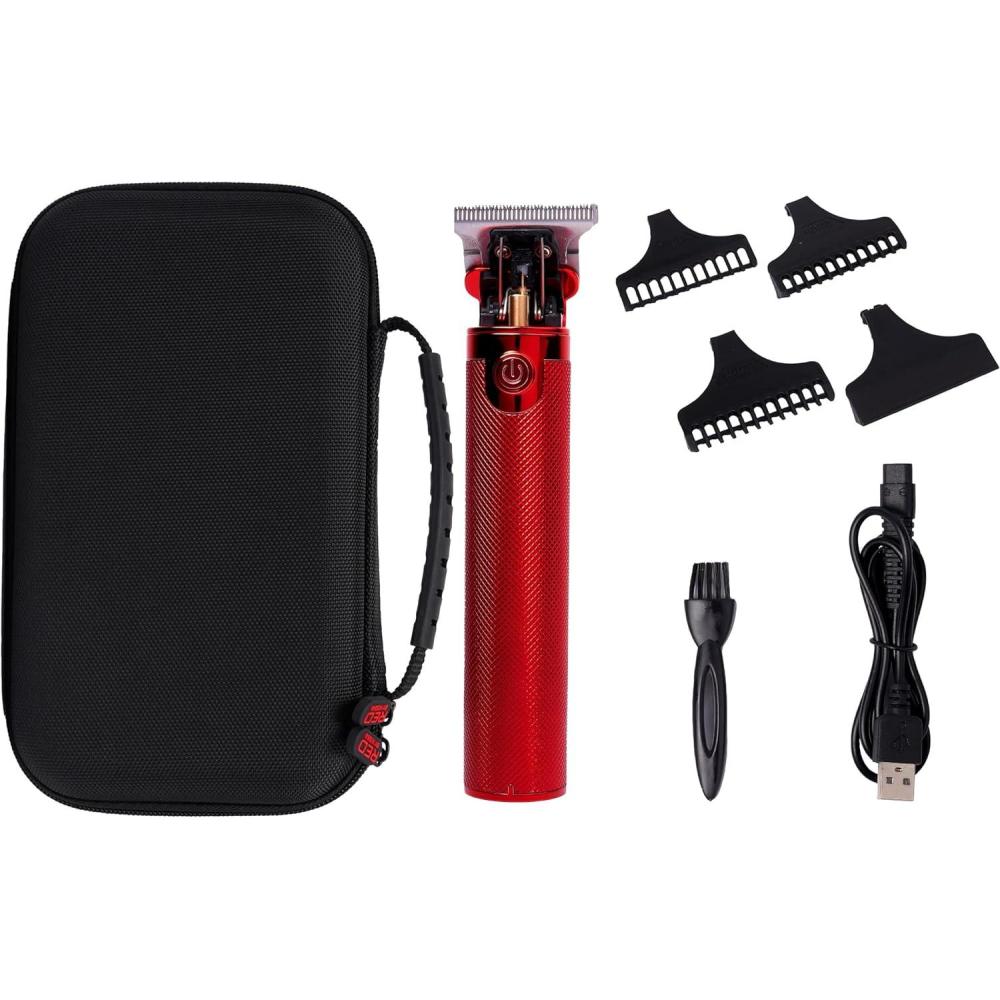 imageRed by Kiss Cordless Trimmer Metalic Red and Men Grooming Pouch