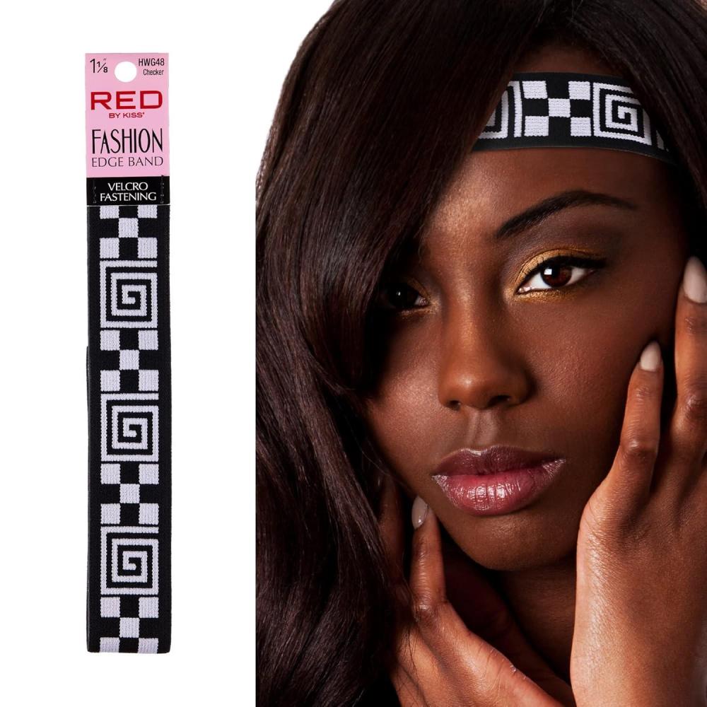 imageRed by Kiss Fashion Lace Melting Elastic Band for Wigs and Edge Laying Perfect fit during all activity Keep Baby Hairs in Place Regular 118quotChecker