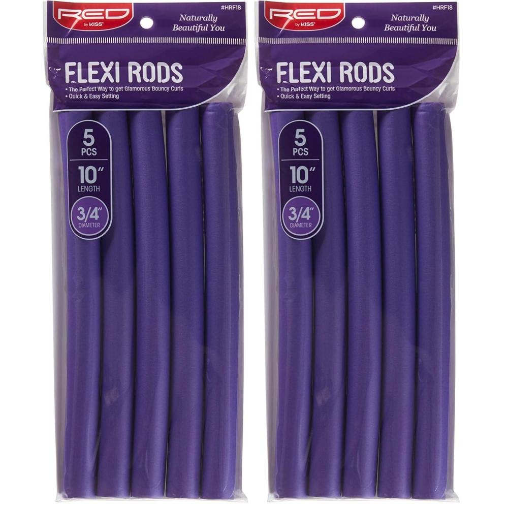 imageRed by Kiss Flexi Rods Heatless Hair Curler for 90S Glamorous Bouncy Curls Beach Waves No Slips Sleep Styler 10quot Length 34quot Diameter1 Count Pack of 2