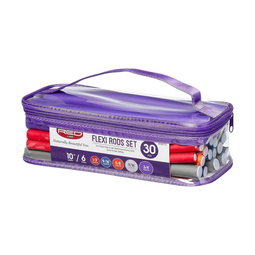 imageRed by Kiss Flexi Rods  Heatless Hair Curler for 90S Glamorous Bouncy Curls Beach Waves No Slips Sleep Styler 10quot Length 916quot Diameter30 PCS SET