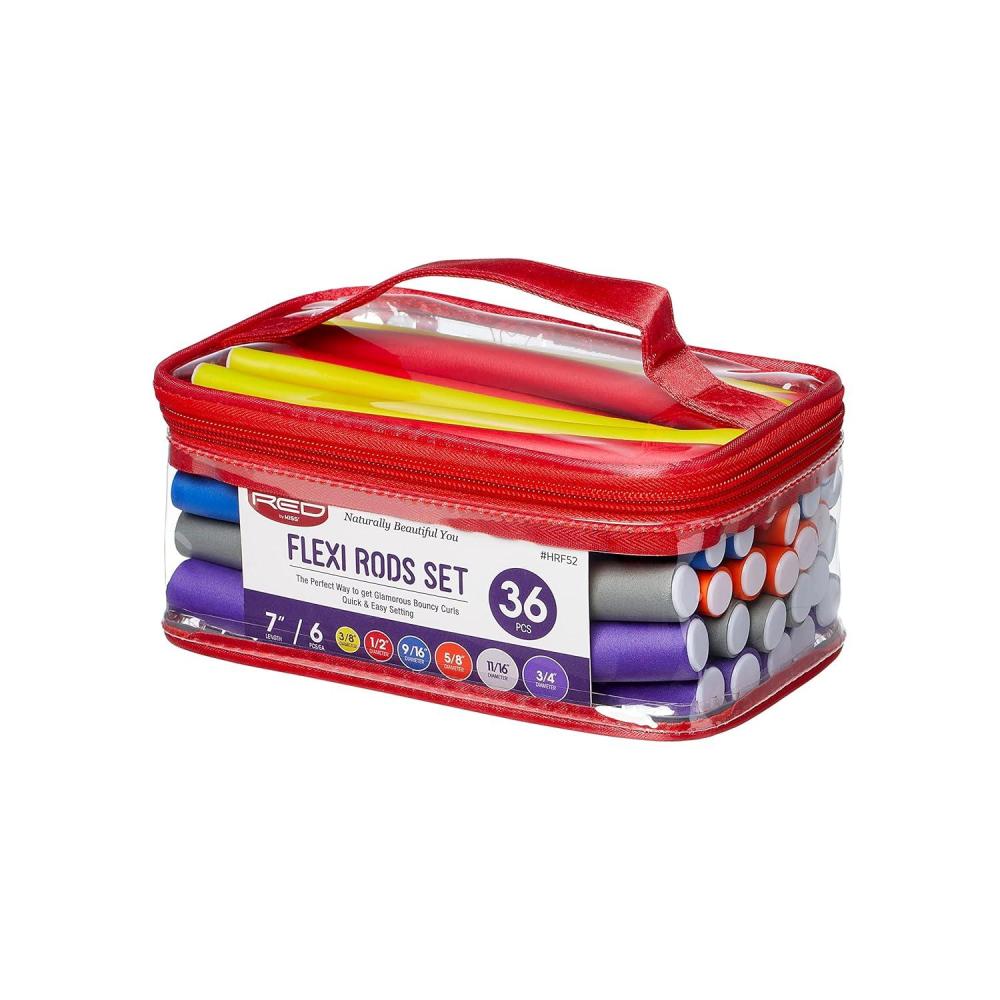 imageRed by Kiss Flexi Rods  Heatless Hair Curler for 90S Glamorous Bouncy Curls Beach Waves No Slips Sleep Styler 10quot Length 916quot Diameter36 PCS SET